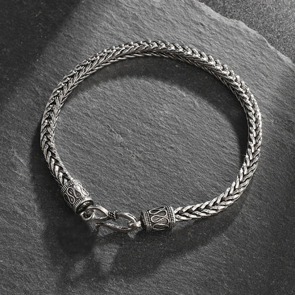 Bracelet personnalisé de style rétro en acier inoxydable pour hommes