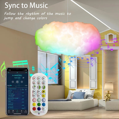 Luz de Nube USB con Control por APP, Sincronización de Música, Luz Ambiental RGBIC 3D, Simulación de Rayos y Nubes para Dormitorio