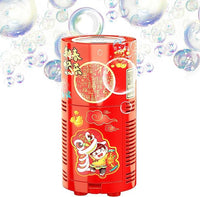 Machine à bulles de feux d'artifice avec 80 ml de solution à bulles, machine à bulles automatique portable avec lumières et musique désactivable, jouets machine à bulles pour enfants pour activités extérieures, fêtes, mariages, Noël