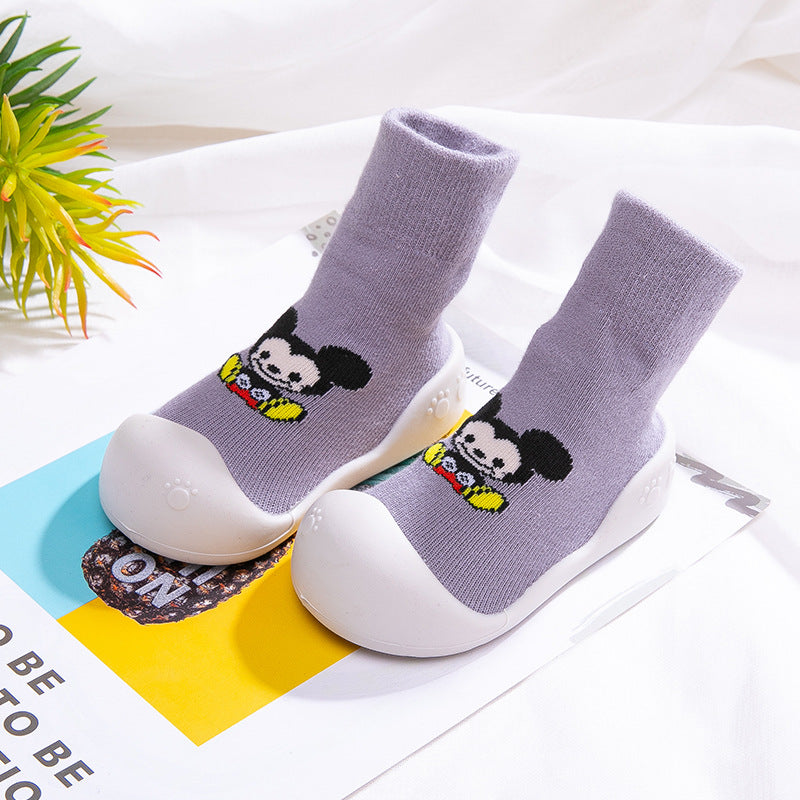 Chaussons Chaussettes, Chaussures Antidérapantes Bébé, Semelle Souple, Couvre-Chaussures d'Intérieur, Pieds