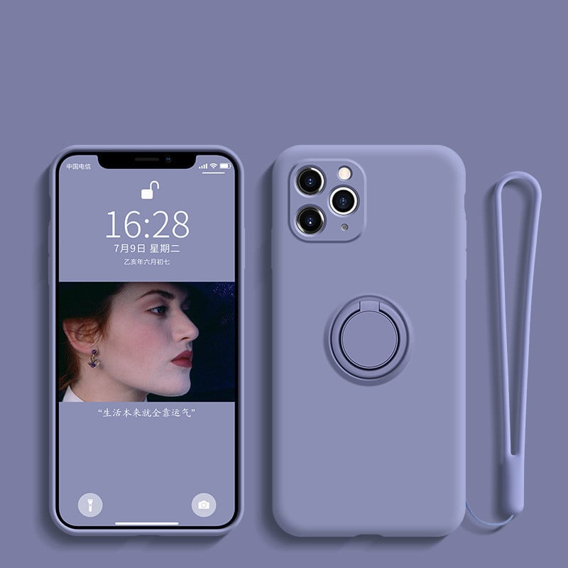 Liquid Silicone Phone Case with Ring Holder – Shockproof, Grip-Friendly & Compatible Design