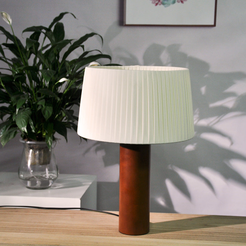 Pleated Table Living Room Study Bedroom Style Style Solid Wood Bedside Lamp