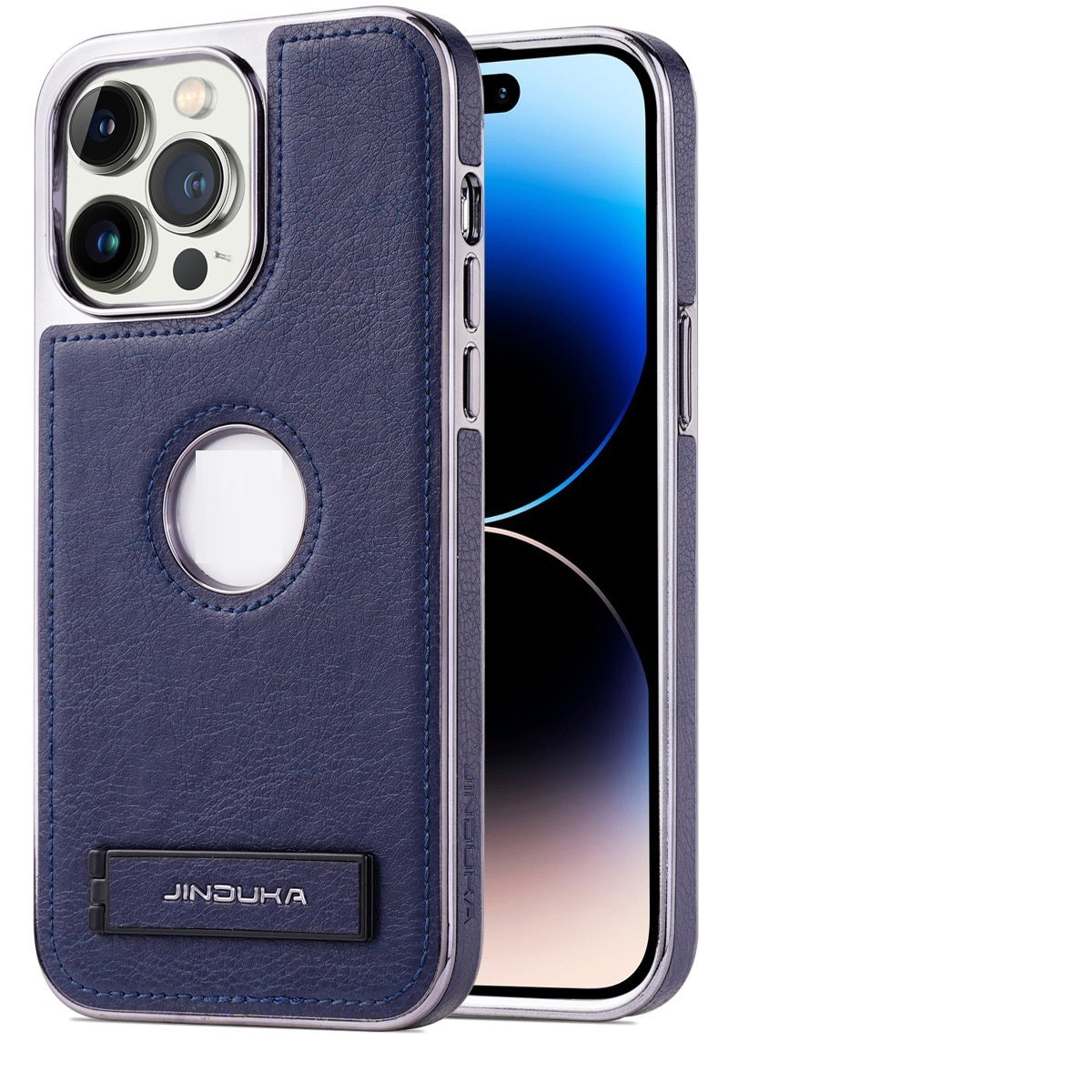 All-Inclusive Faux Leather Kickstand iPhone Case – Drop-Resistant Bracket Shell | iPhone 11–14