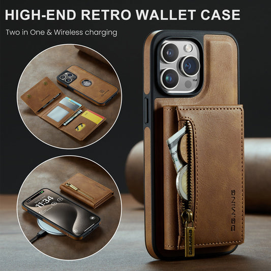 DG.MING M5 Wireless Charging Magnetic Card Holder iPhone Case – PU Leather | iPhone 11–15