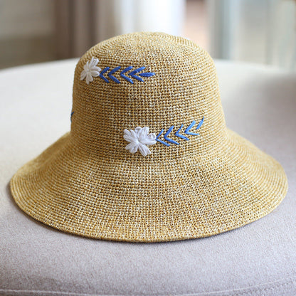 Fashion Sunscreen Flower Travel Bowler