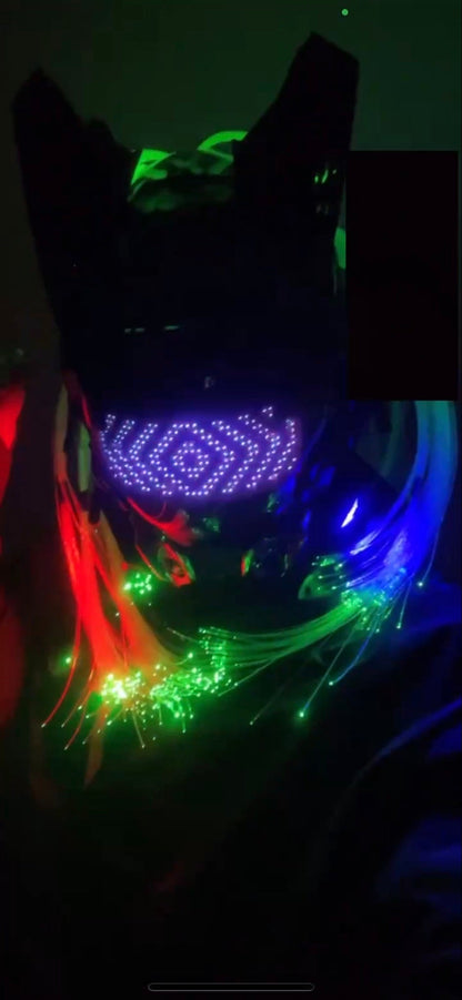 Luminous Helmet Mask – LED Tech Sense Cyberpunk