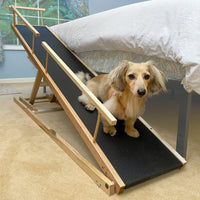 DoggoRamps Adjustable Hardwood Dog Ramp – Solid Maple Ramp for Beds, Couches & Furniture