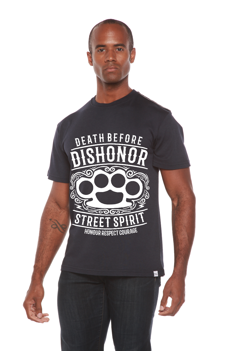 T-shirt graphique à manches courtes en viscose de bambou/coton biologique Death Before Men