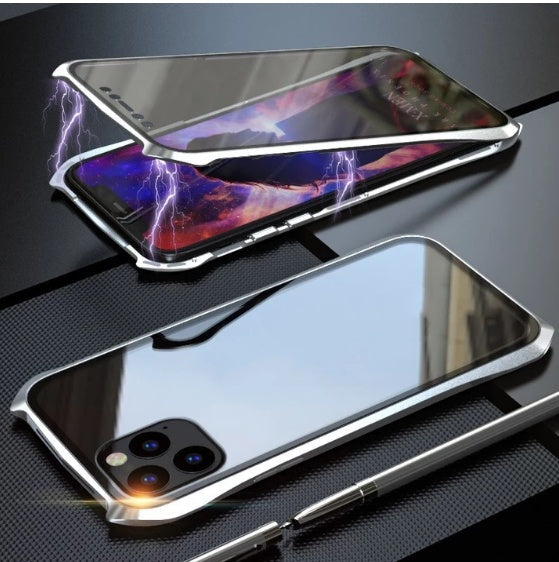 Metal Glass Magnetic iPhone 11 Case – Slim Solid Color Back Cover | 4 Colors