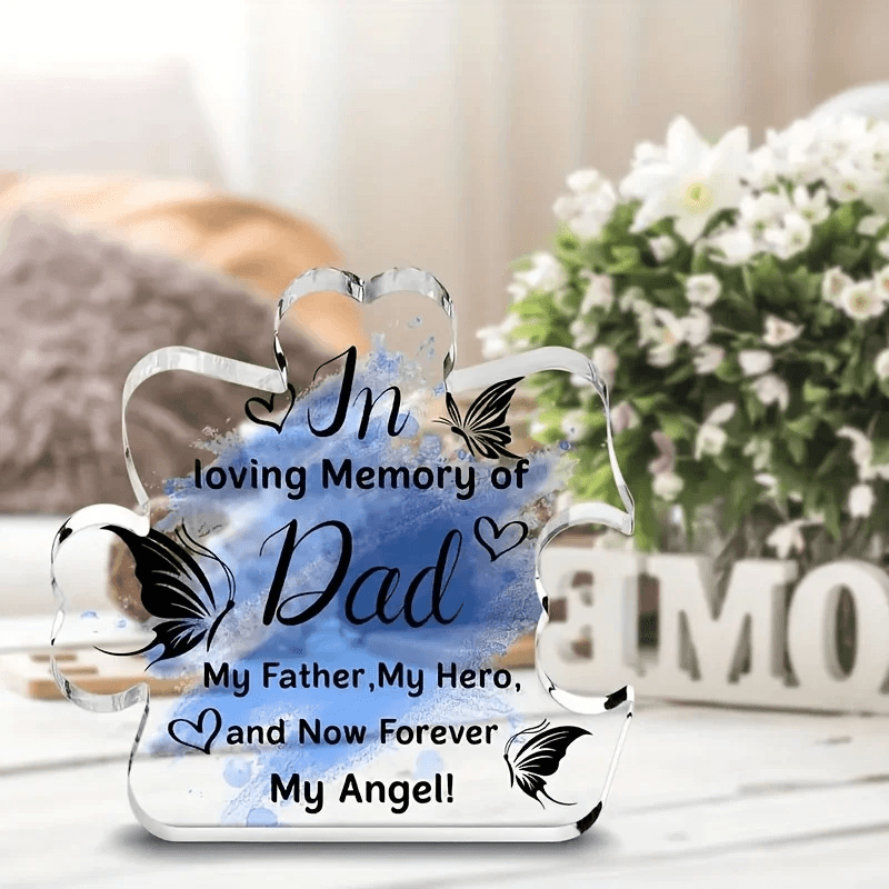 Memorial Acrylic Plaque for Dad In Loving Memory Table Decoration