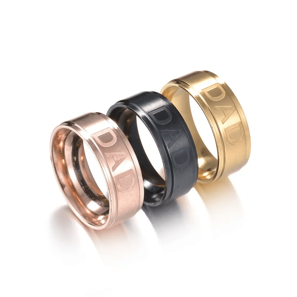 Love You Dad Stainless Steel Ring Father's Day Gift