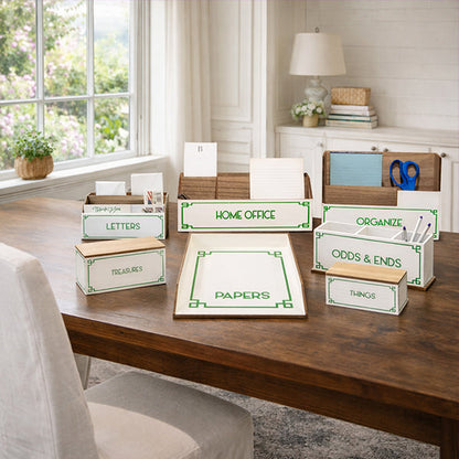 Green & White Desktop Organizer – Choose Your Style