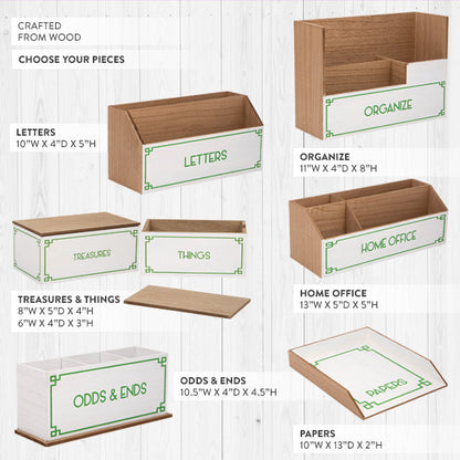 Green & White Desktop Organizer – Choose Your Style