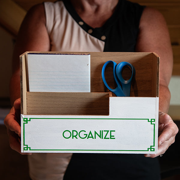 Green & White Desktop Organizer – Choose Your Style