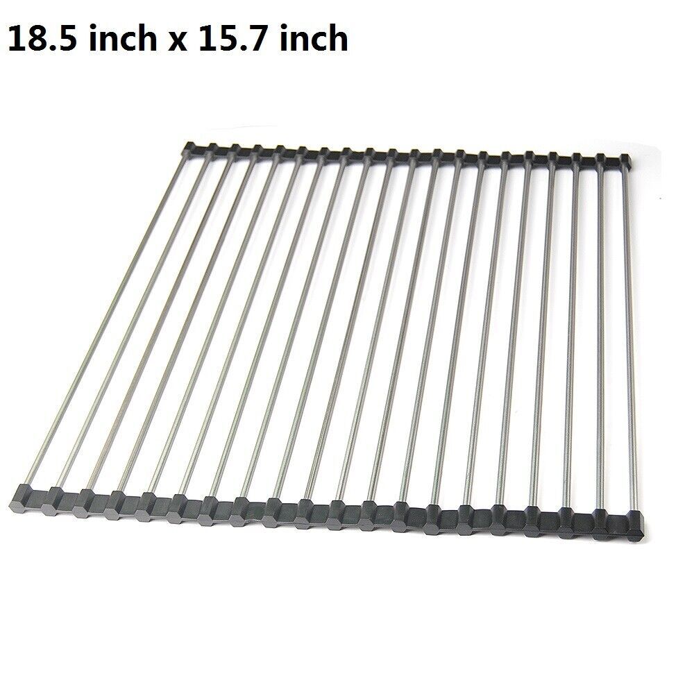 Roll-Up Dish Drying Rack – Stainless Steel Sink Drainer Mat