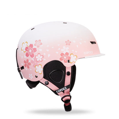 Casque de ski intégré avec lunettes de protection simples et doubles pour adultes