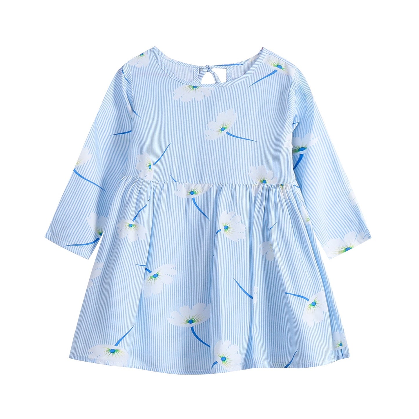 Robe en coton à manches longues à motif floral pour enfants