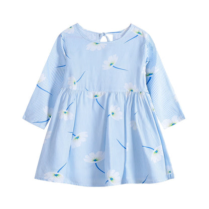Robe en coton à manches longues à motif floral pour enfants