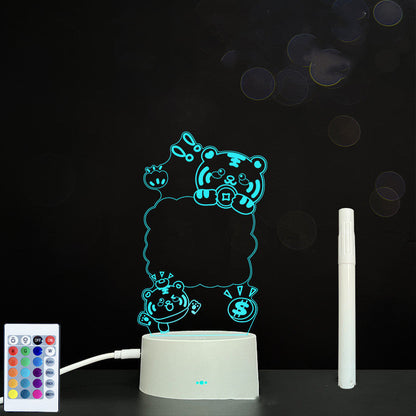 Tableau de messages manuscrits en acrylique 3D avec lumière LED