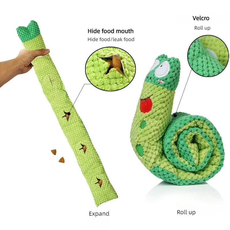 Dog Puzzle Feeder Plush Toy – Interactive Snail Design