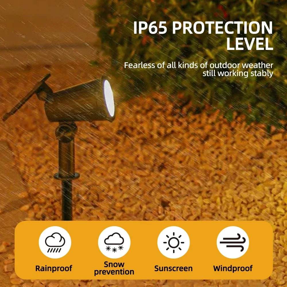 9 LED Solar Spotlights | Waterproof Outdoor Garden & Patio Lights