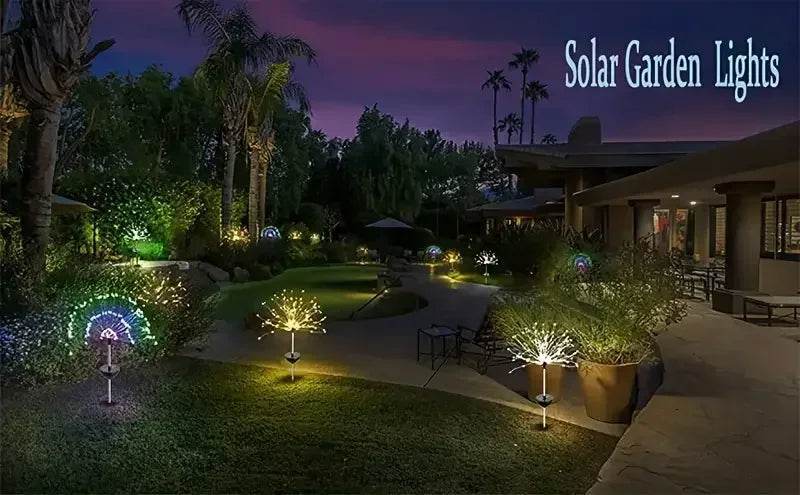 Solar Garden Fireworks Lights – Waterproof Outdoor LED Burst Stake Lights