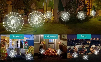Solar Garden Fireworks Lights – Waterproof Outdoor LED Burst Stake Lights