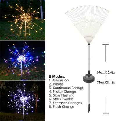 Solar Garden Waterproof Lights Fireworks Lights