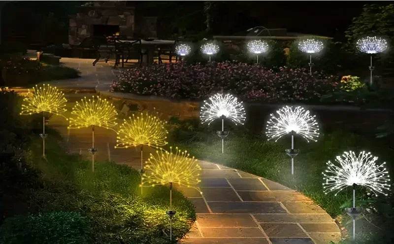 Solar Garden Fireworks Lights – Waterproof Outdoor LED Burst Stake Lights