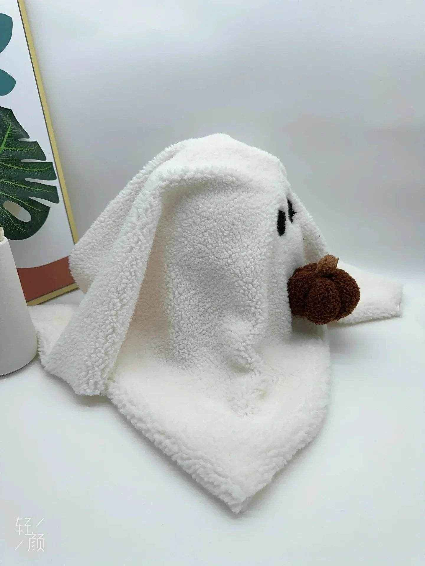 Kawaii Gus the Ghost Pumpkin Pillow – Plush Doll Cushion for Car, Home, & Gifts