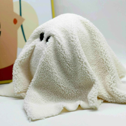 Kawaii Gus the Ghost Pumpkin Pillow – Plush Doll Cushion for Car, Home, & Gifts