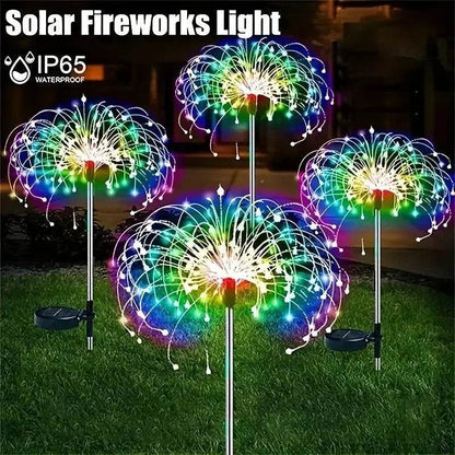 Solar Garden Fireworks Lights – Waterproof Outdoor LED Burst Stake Lights