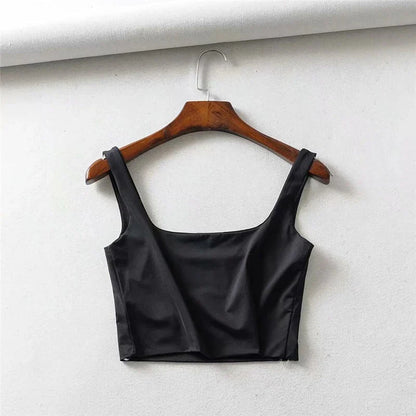 Square Neck Tank Top – Summer 2025 Stretch Crop Shirt