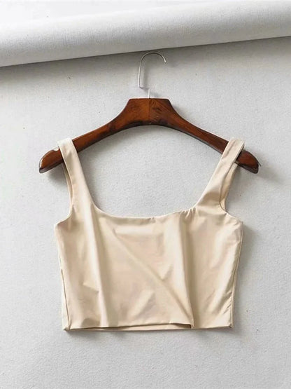 Square Neck Tank Top – Summer 2025 Stretch Crop Shirt