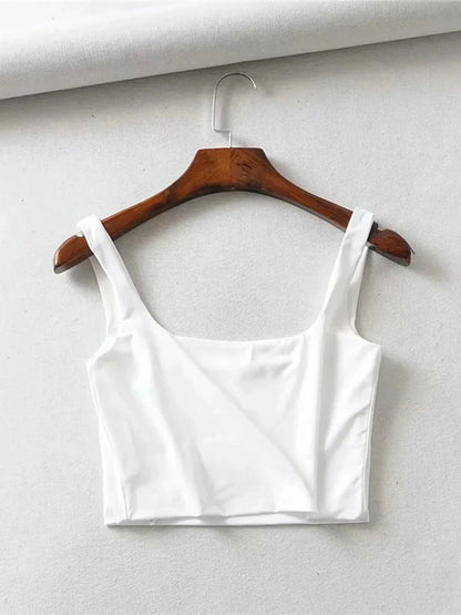 Square Neck Tank Top – Summer 2025 Stretch Crop Shirt