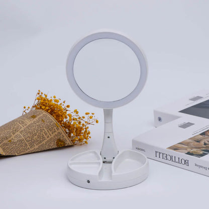 Folding LED Vanity Mirror