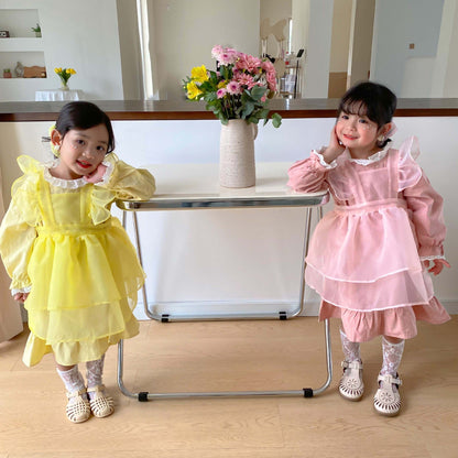 Robe de princesse en organza à volants pour filles