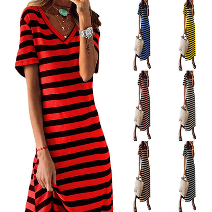 Women's Plus Size Printed Slit Loose Hem Dress