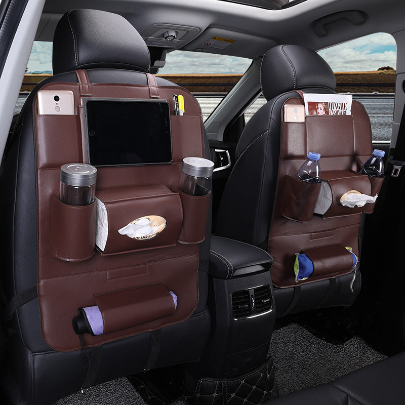 Suministros para el Interior del Coche Plegable Multifuncional de Cuero para el Respaldo del Asiento
