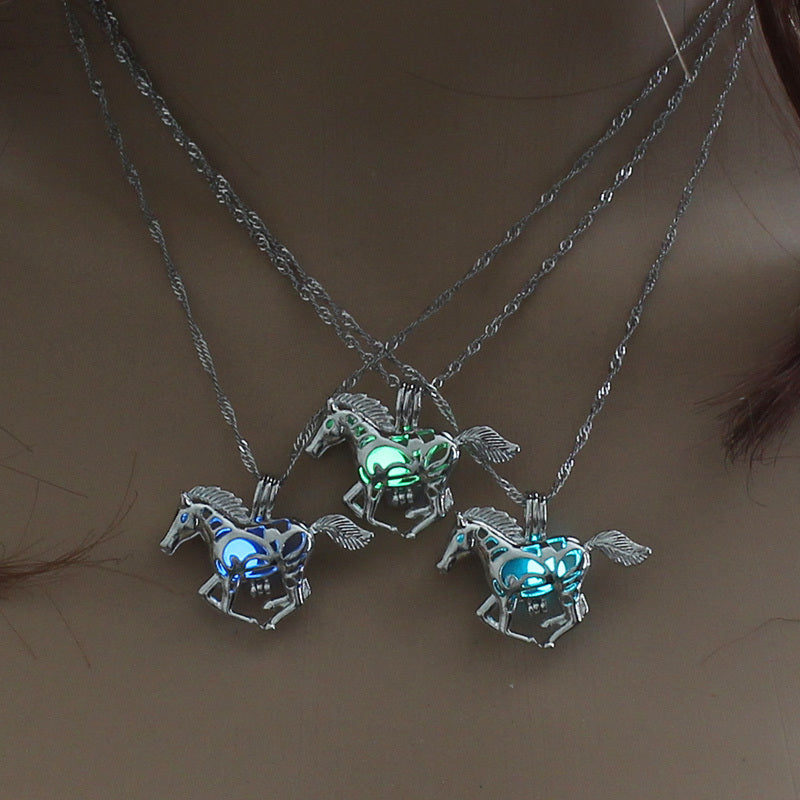 Halloween multi-colored glow-in-the-dark Pony Necklace