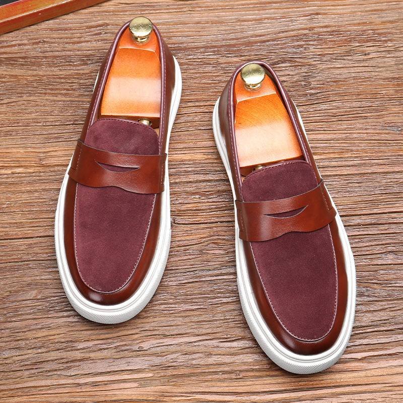 Thick-Sole Casual Leather Shoes – Wedge Heel, 3 Colors