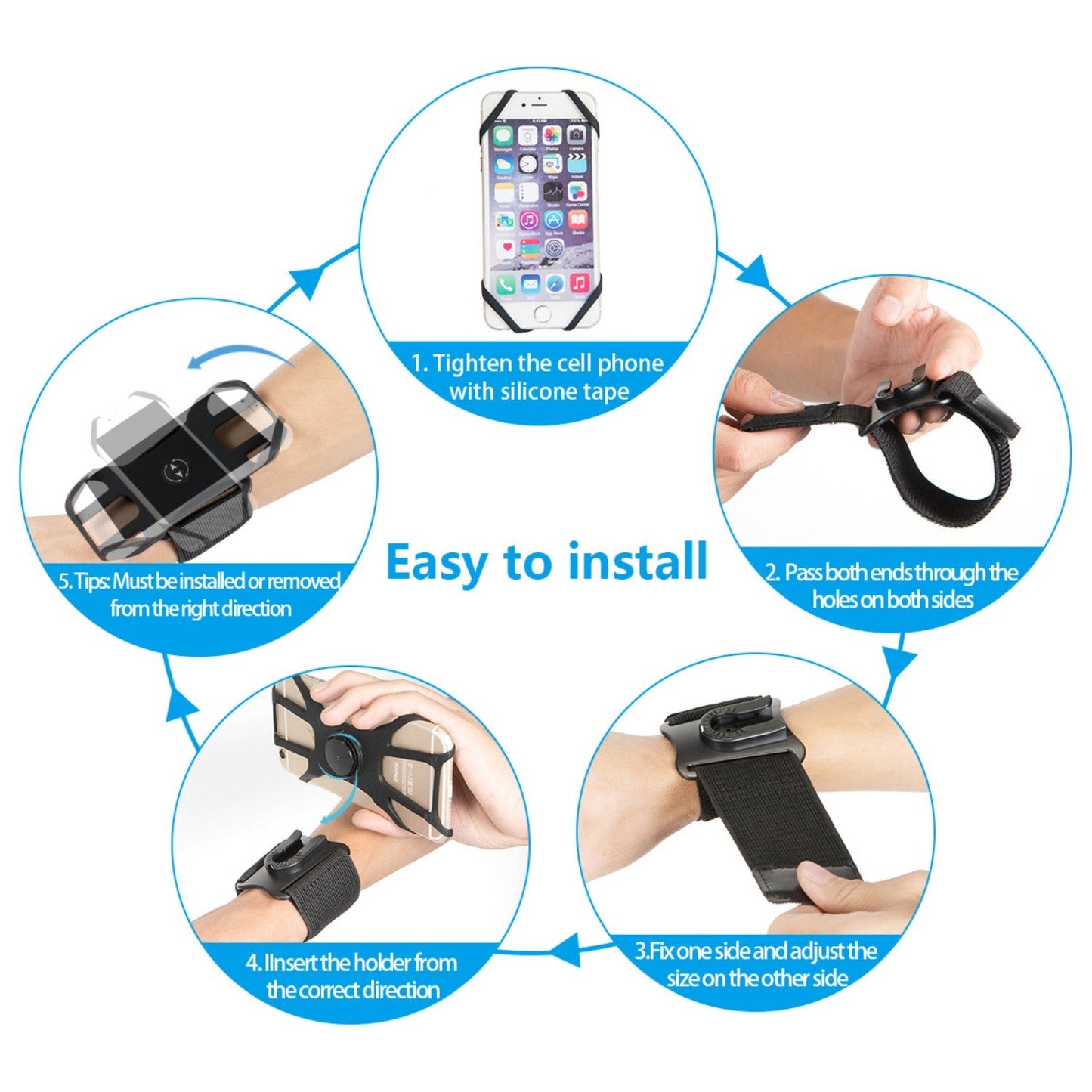 Detachable Swivel Wrist & Arm Strap Sports Phone Case
