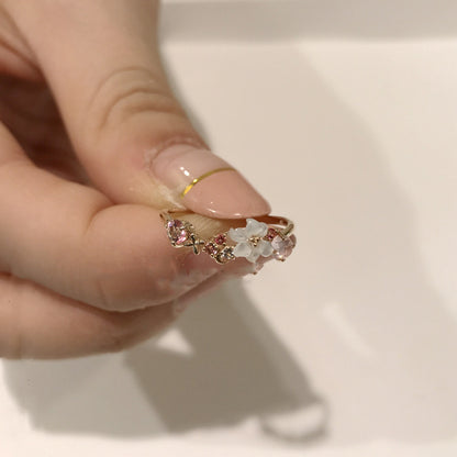 Japanese Luxury 925 Silver Rose Gold Shell Ring – Elegant Women's Fashion Ring