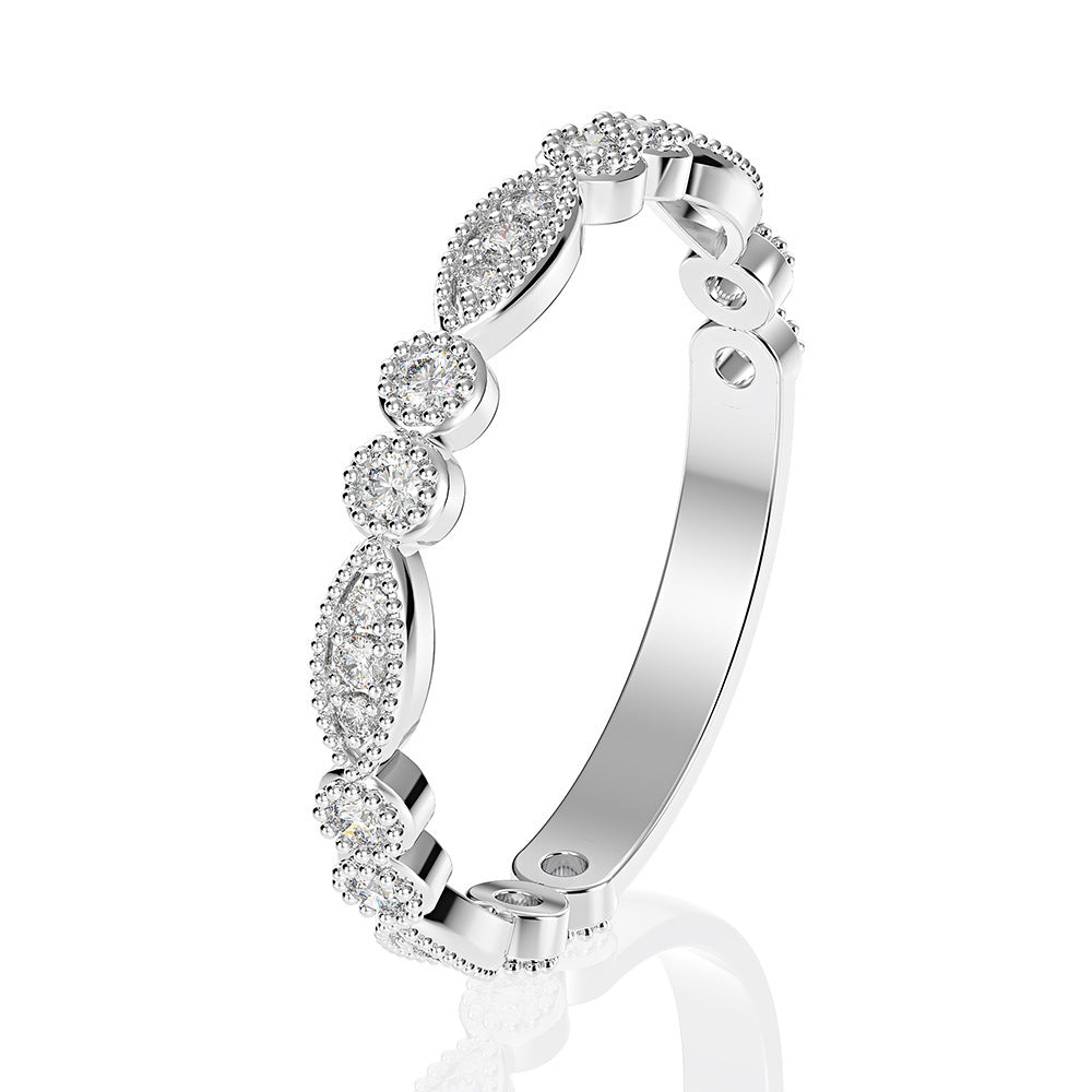 Vintage Full Diamond Zircon Ring Set