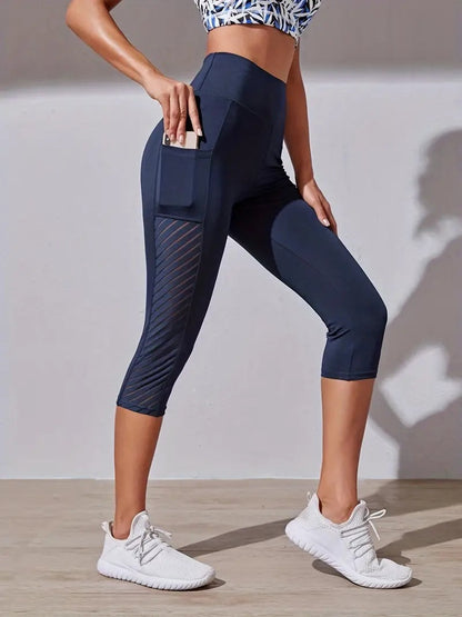 Color Contrast Patchwork Running Trousers Belly Contracting