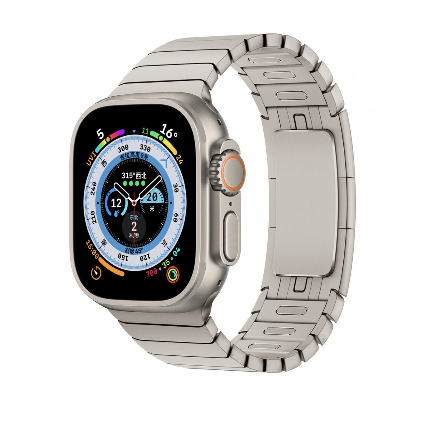 Compatible avec le bracelet en acier inoxydable Smartwatch 8, boucle à nœud, bracelet de montre en métal IWatch
