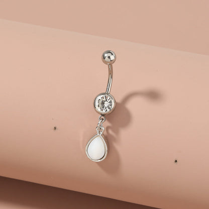 European and American foreign trade hot-selling jewelry stainless steel natural color belly button nail water drop natural shell piercing jewelry