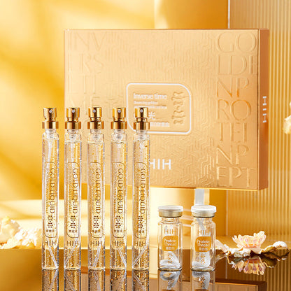 Kit de Péptidos de Proteína Dorada, Set de Productos para el Cuidado de la Piel de Salón de Belleza, Esencia Líquida de Hilos Tensores de Oro