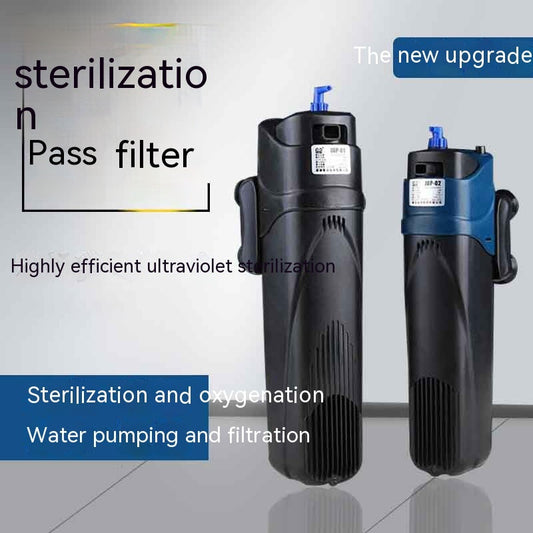 Purificador de agua para pecera con filtro incorporado y lámpara esterilizadora UV