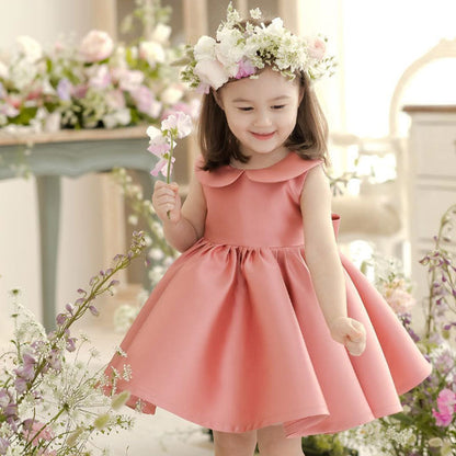 Robe d'été bouffante en fil de laine style occidental pour bébé fille d'un an, robe d'anniversaire, jupe pour enfant fille d'honneur